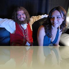 On set of Geico's CAVEMANSCRIB.COM with John Lehr